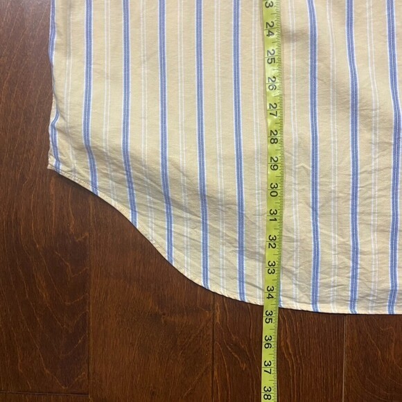 Polo Ralph Lauren Vintage 90s Striped Yellow Blue Button Down Men's Size XLT - Picture 6 of 7